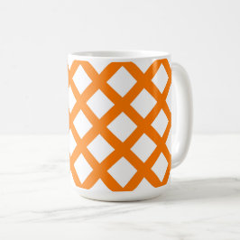 Orange Vit Rutig Diamantmönster Kaffemugg