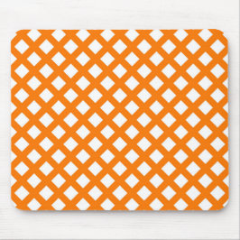 Orange Vit Rutig Diamantmönster Musmatta