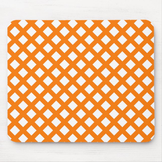 Orange Vit Rutig Diamantmönster Musmatta (Framsidan)
