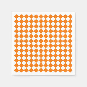 Orange Vit Rutig Diamantmönster Pappersservett