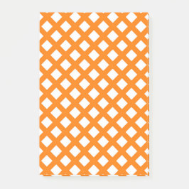 Orange Vit Rutig Diamantmönster Post-it Block