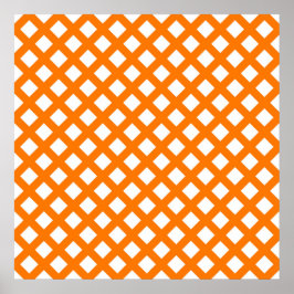 Orange Vit Rutig Diamantmönster Poster