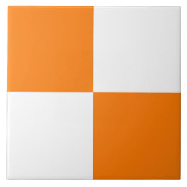 Orange Vit Rutigt Mönster Kakelplatta