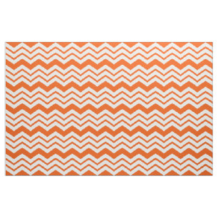 Orange Vit Sicksack Zigzag Mönsterdesign Tyg