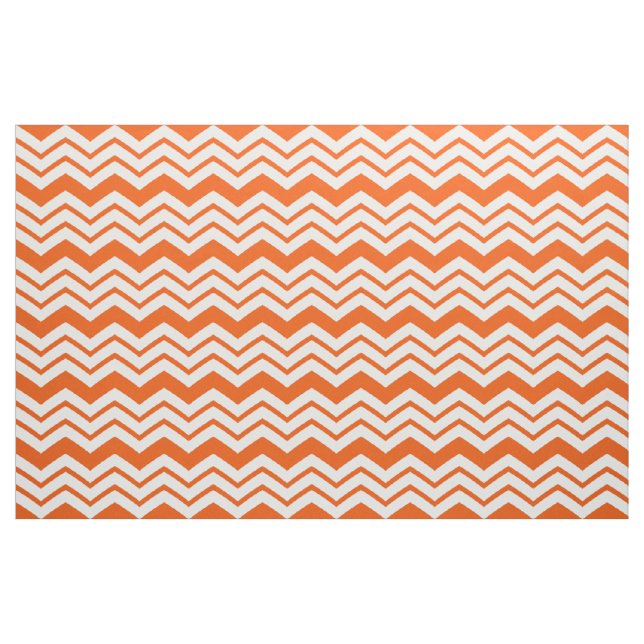 Orange Vit Sicksack Zigzag Mönsterdesign  Tyg (Fat Quarter)