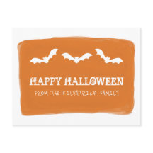 Orange Vit vattenfärgsfärg Fladdermöss Halloween v