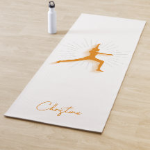 Orange-vit Yoga-dos med eget namn