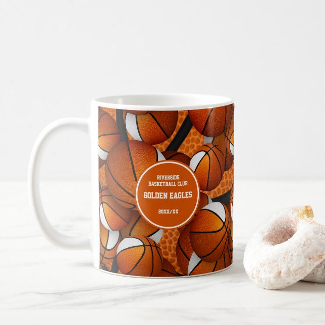 orange, vita basketlaget färg namn kaffemugg (Med munk)