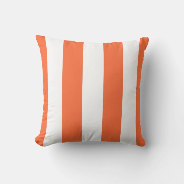Orange & Vita Markisrandiga Utomhus Kudd Kudde (Framsida)