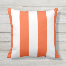 Orange & Vita Markisrandiga Utomhus Kudd Kudde