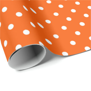 Orange Vita Polka-rotationsvarv Papper Presentpapper