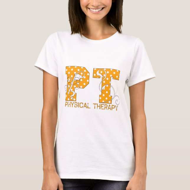 orange vitpolka dots för halv liter tee shirt (Framsida)