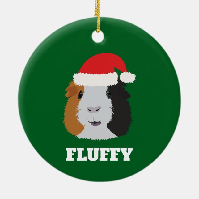 Orange, vitt och Svarta Guineas Gris Julgransprydnad Keramik (Baksidan)