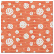 Orange Volleyball Chevron Patterned