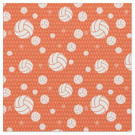 Orange Volleyball Chevron Patterned Tyg