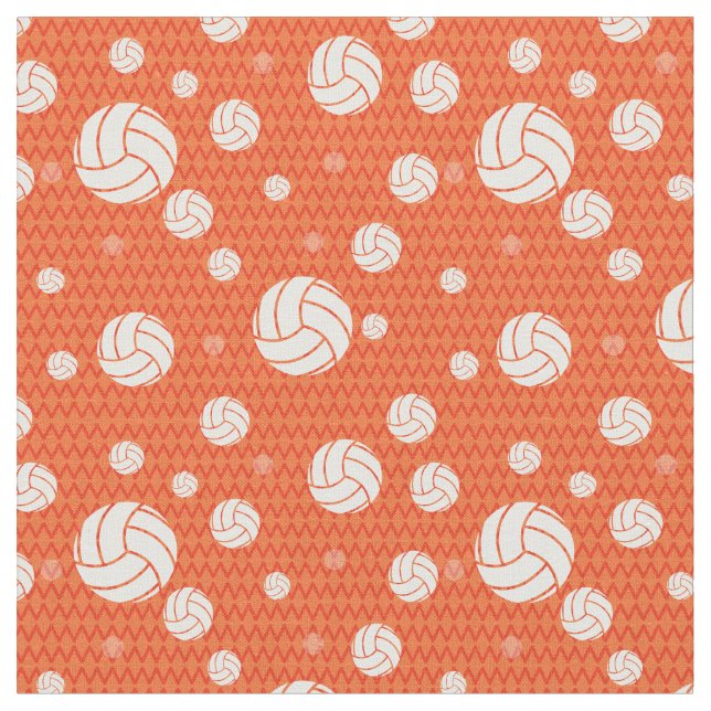 Orange Volleyball Chevron Patterned Tyg (Närbild)