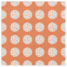 Orange Volleyball Wood Golv Patterned Tyg