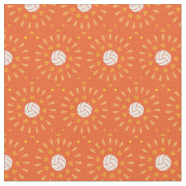 Orange Volleybollar Kaleidoscope Mönster Tyg