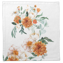 Orange Watercolor Blommigt Bröllop