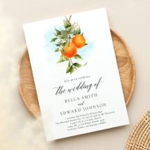 Orange Watercolor Boho Bröllop