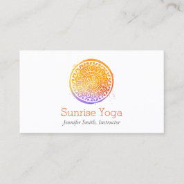 Orange Watercolor Mandala Yoga och Hälsa Visitkort