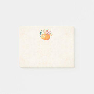 Orange Watercolor Pumpkin Fall Season Post-it Block