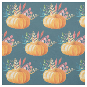 Orange Watercolor Pumpkin Fall Season Tyg
