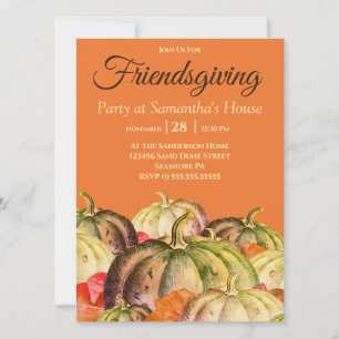 Orange Watercolor Pumpkin Friendsgiving