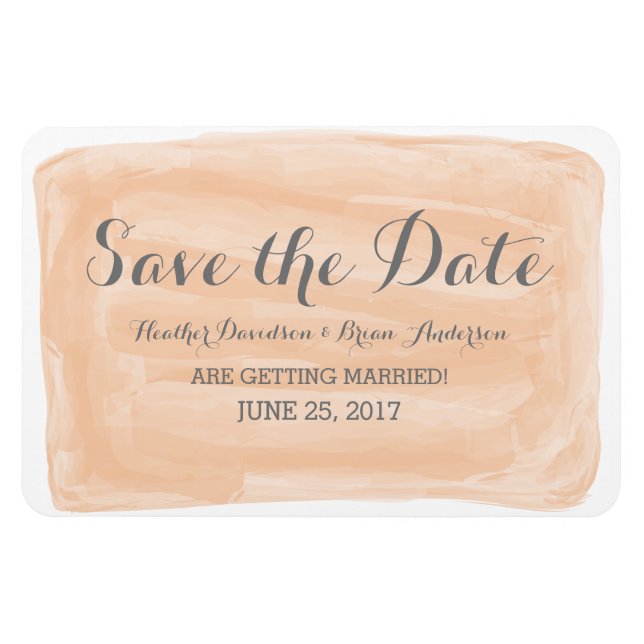 Orange Watercolor Spara datum magneter (Horisontell)