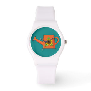 Orange Watering Can med solros Armbandsur