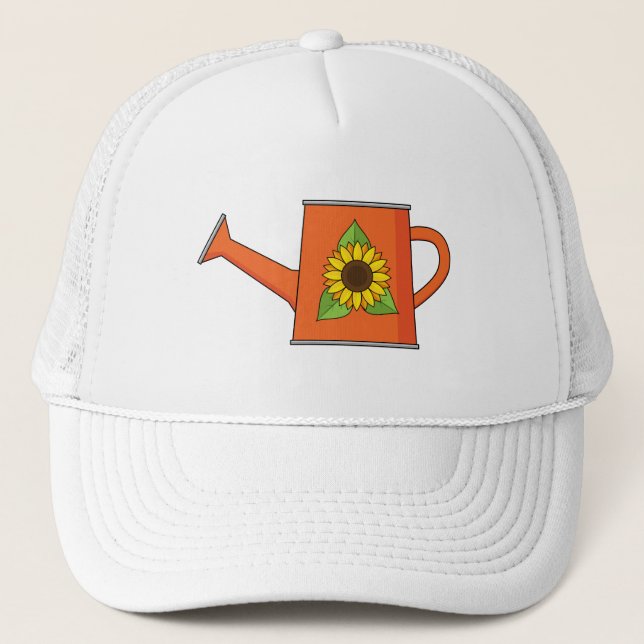 Orange Watering Can med solros Keps (Framsida)