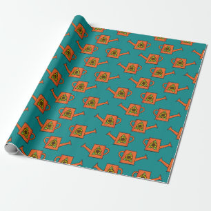 Orange Watering Can med solros Presentpapper
