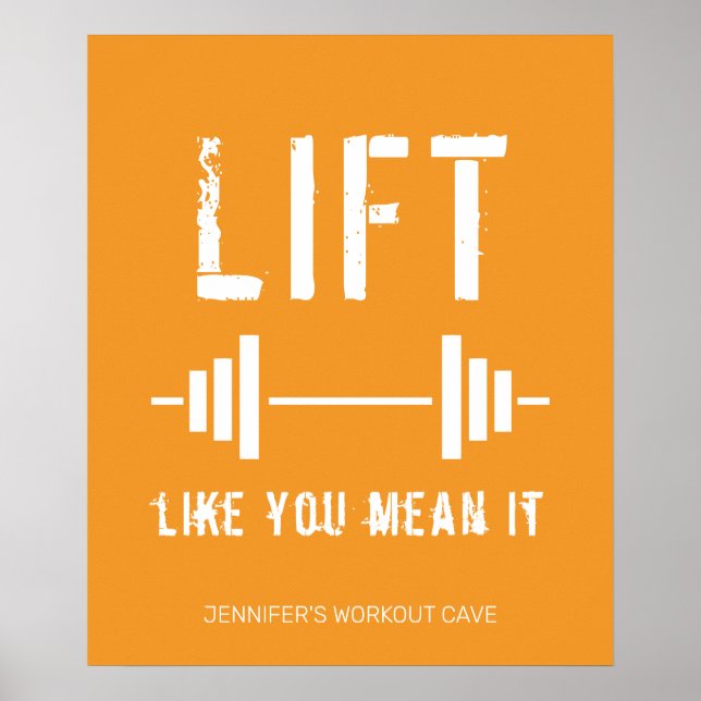 Orange Weightlift Fitness Gym Poster (Framsidan)