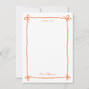 Orange Whimsical Band Slinga Handritad Kant Tack Kort