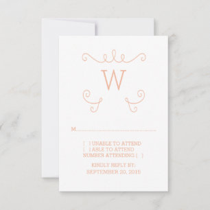 Orange Whimsique Flourish Monogram OSA kort