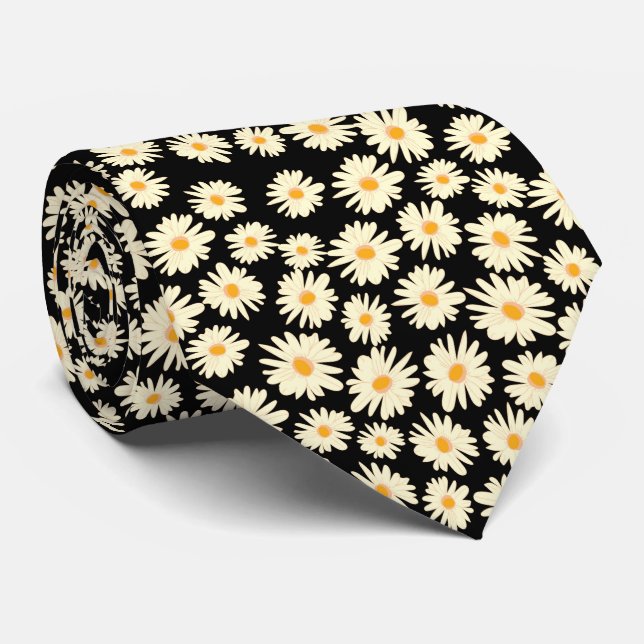 Orange white black daisy flower pattern slips (Rullad)