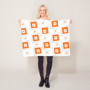 Orange White Blanket Fleecefilt