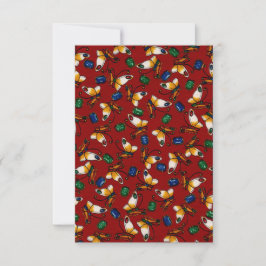 Orange white Butterflies, Emerald, Sapphire på red Tack Kort
