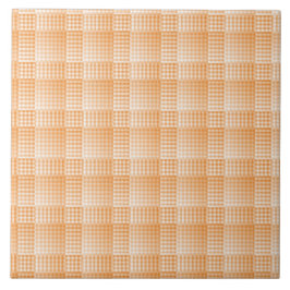 Orange White Checker Abstrakt Mönster Kakelplatta