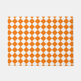 Orange White Checker Diamond Mönster