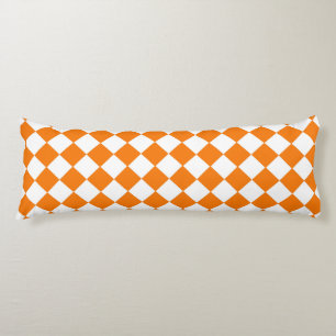 Orange White Checker Diamond Mönster Kroppskudde