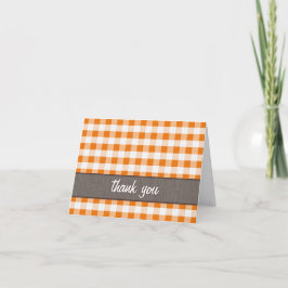 Orange & White Gingham Canvas - tackkort
