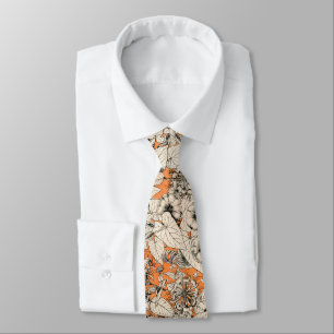 Orange White Graphic Flowers Mönster Slips