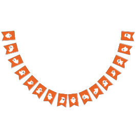 Orange White Happy halloween Cute Ghost Vimplar