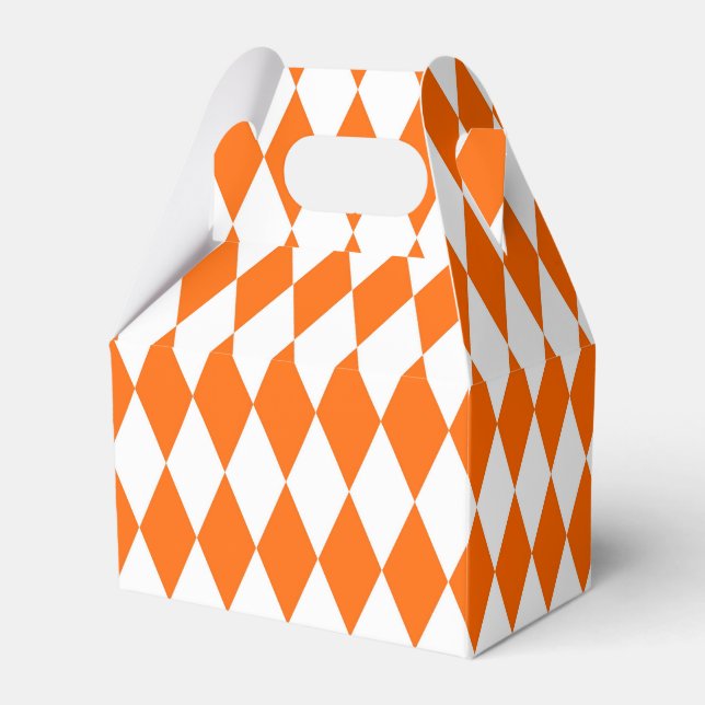 Orange White Harlequin Diamonds Checkerss Design Presentaskar (Framsidan Sidan)