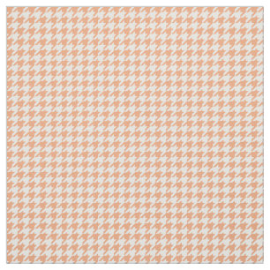 Orange White Houndstooth Mönster Fabric Tyg