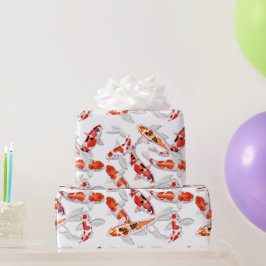 Orange white Koi Fish art Presentpapper