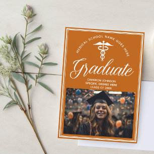 Orange White Medical School Photo Studenten Meddelande