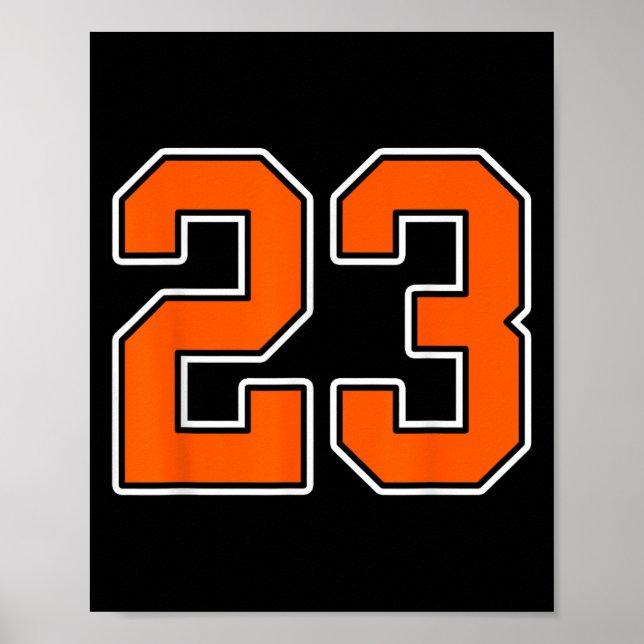 Orange White Number 23 Jersey Player Uniform #23 Poster (Framsidan)