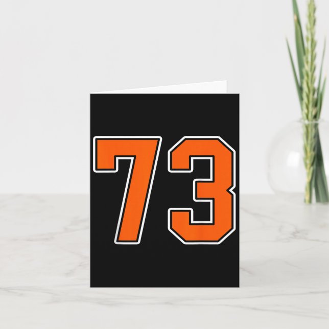 Orange White Number 73 Jersey Player Uniform #73 Kort (Framsida)